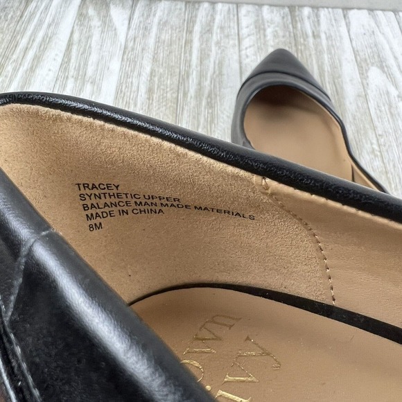 Crown & Ivy Heels Black Leather Career Pumps Tracey Block Heel 8 - Picture 8 of 10